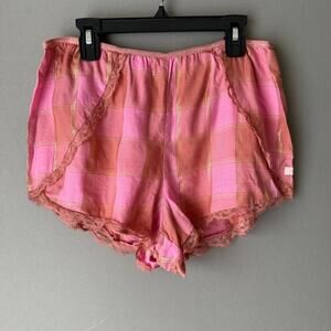 Victoria's Secret Shorts Size M Pink Orange Plaid‎